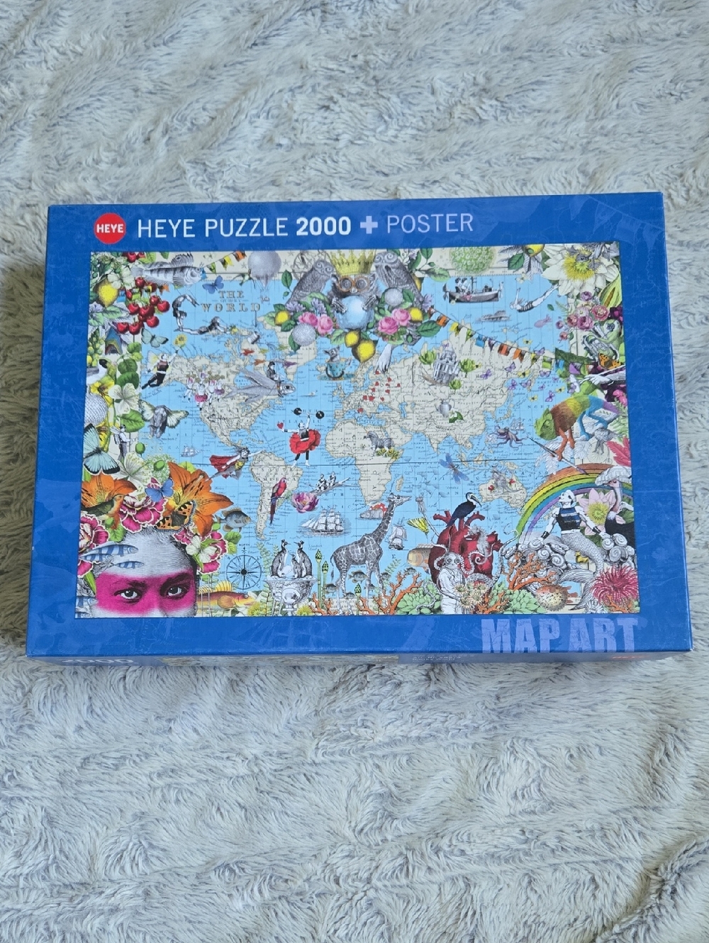 NEW * HEYE Quirky World Map Art 2000 Piece Puzzle